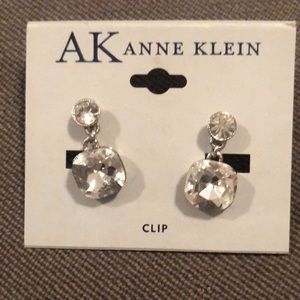 AK Anne Klein Clip Diamante Earrings